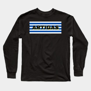 Artigas City in Uruguay Flag Stripes Long Sleeve T-Shirt